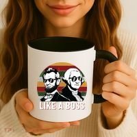 Like A Boss Presidents Day Washington Lincoln Abe George Coffee Mug thumb 3