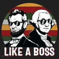 Like A Boss Presidents Day Washington Lincoln Abe George Golf Towel thumb 3