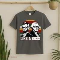 Like A Boss Presidents Day Washington Lincoln Abe George T-Shirt thumb 2