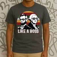 Like A Boss Presidents Day Washington Lincoln Abe George T-Shirt thumb 3