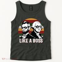 Like A Boss Presidents Day Washington Lincoln Abe George Tank Top thumb 2