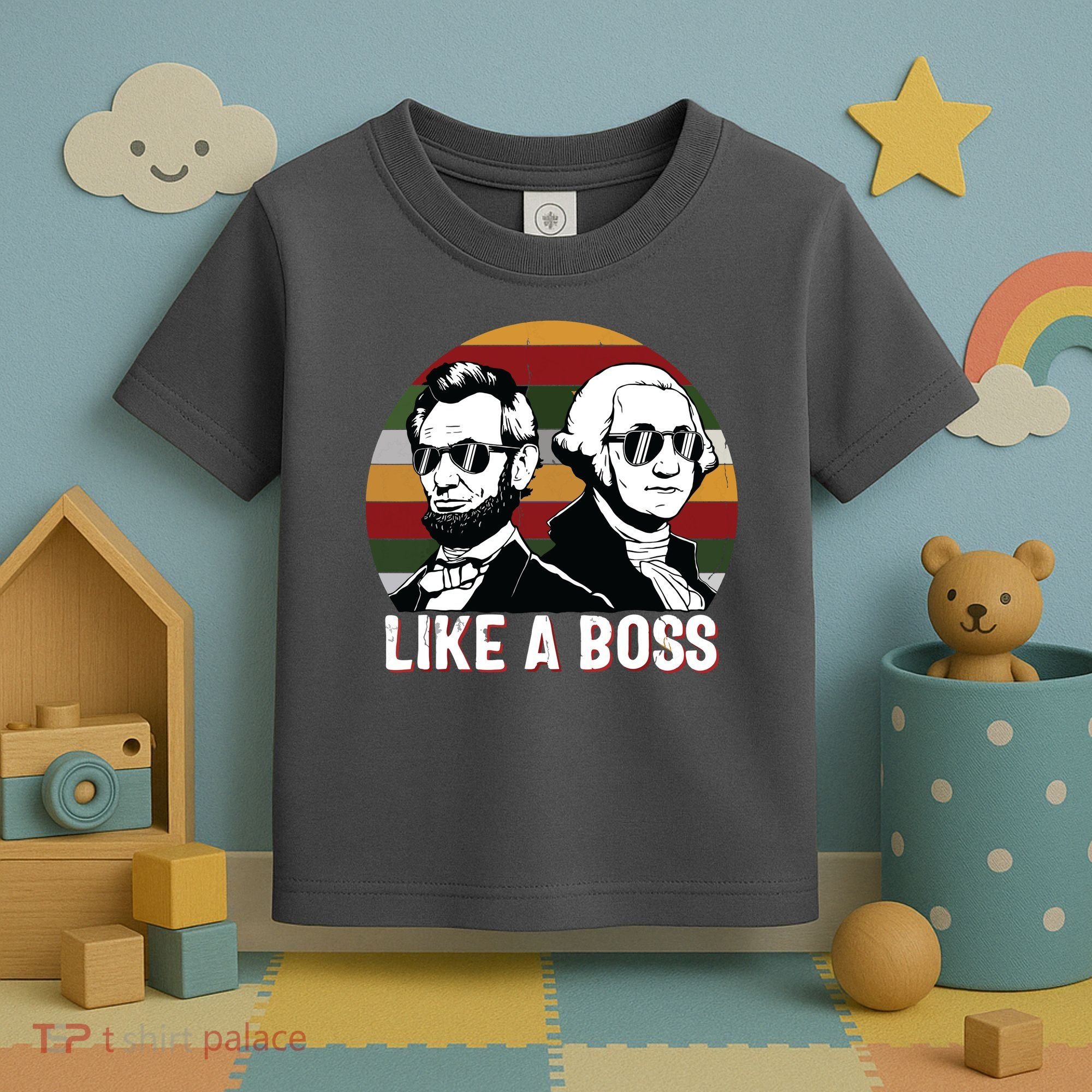 Like A Boss Presidents Day Washington Lincoln Abe George Toddler T-Shirt