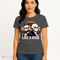 Like A Boss Presidents Day Washington Lincoln Abe George Women's T-Shirt thumb 4