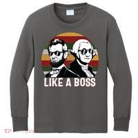Like A Boss Presidents Day Washington Lincoln Abe George Kids Long Sleeve Shirt thumb 0