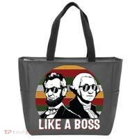 Like A Boss Presidents Day Washington Lincoln Abe George Tote Bag thumb 0