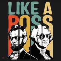 Like A Boss Presidents Day Washington Lincoln Abe George Ornament thumb 1