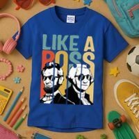 Like A Boss Presidents Day Washington Lincoln Abe George Kids T-Shirt thumb 3