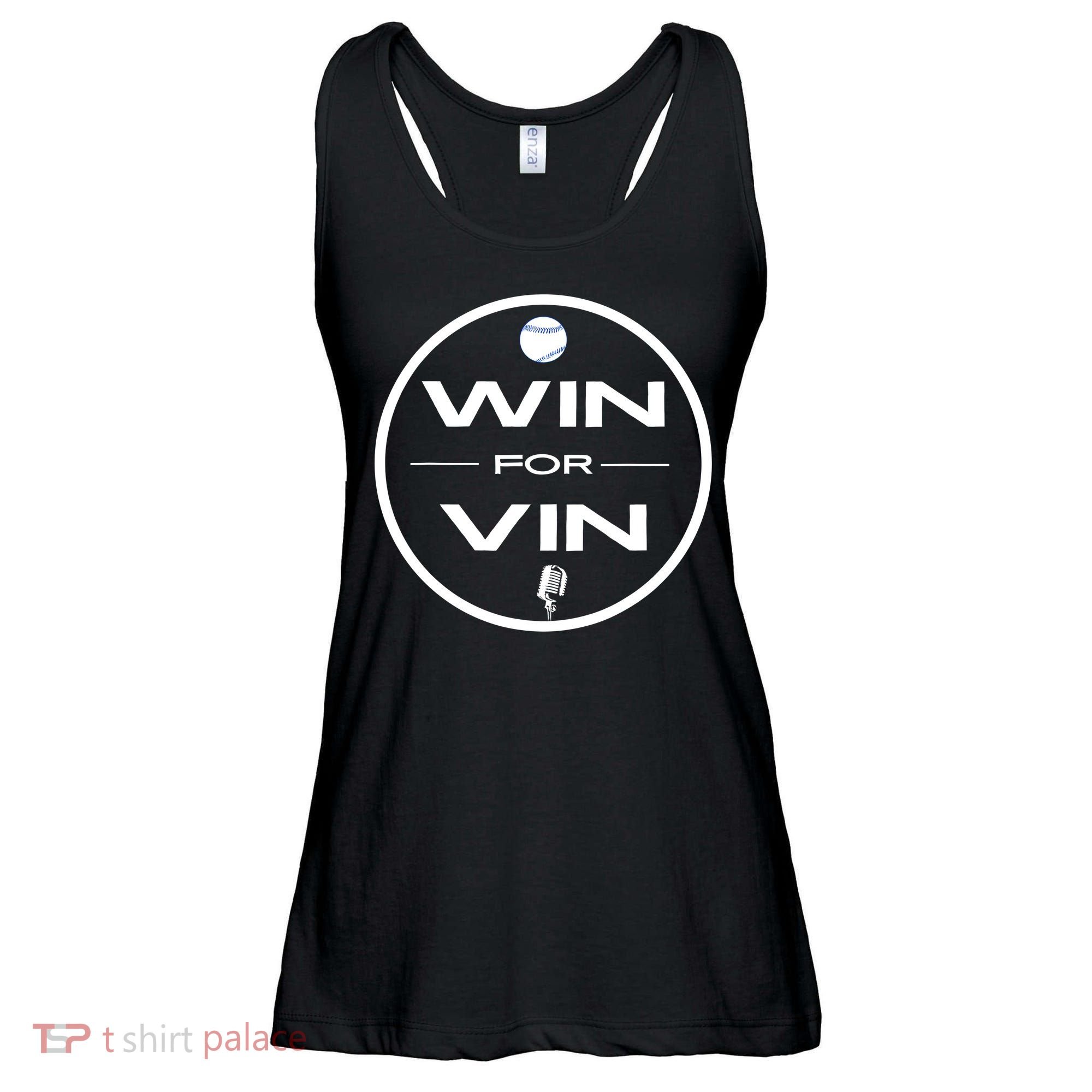 Los Angeles Baseball Win For Vin Microphone Ladies Essential Flowy Tank
