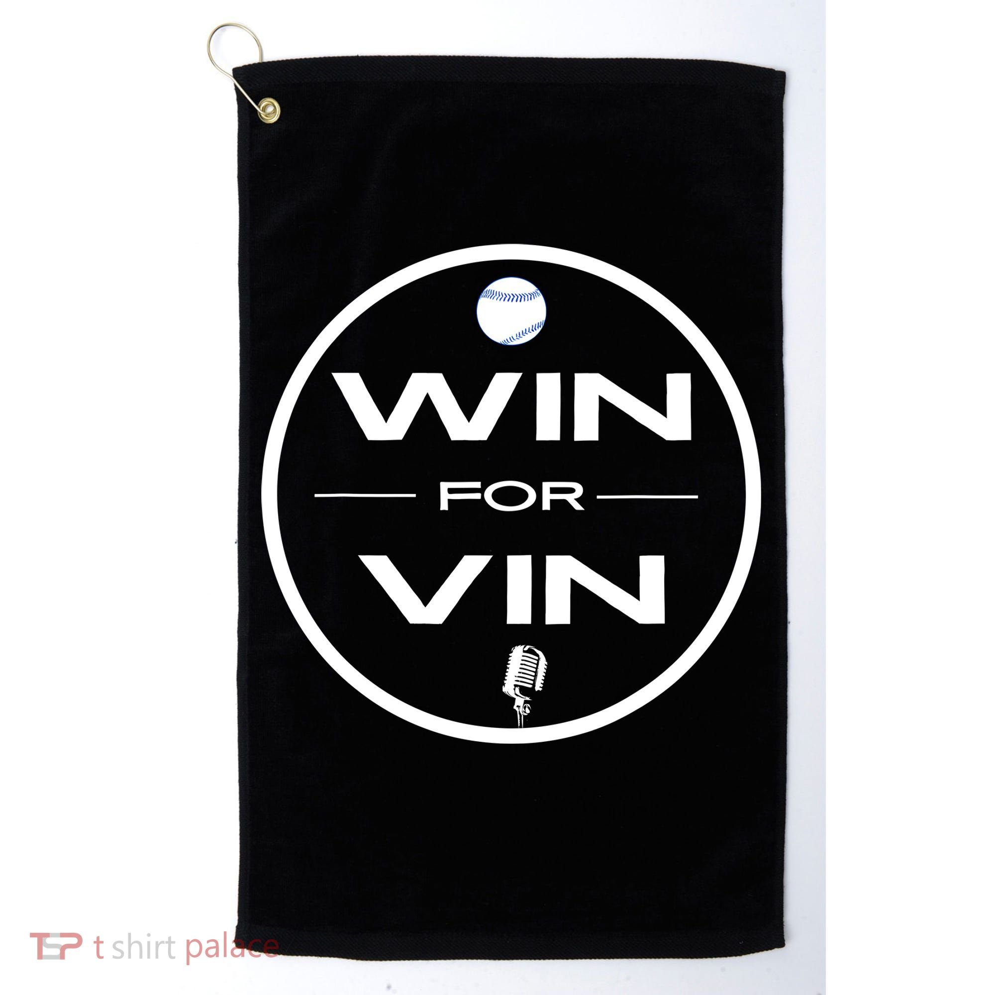 Los Angeles Baseball Win For Vin Microphone Golf Towel