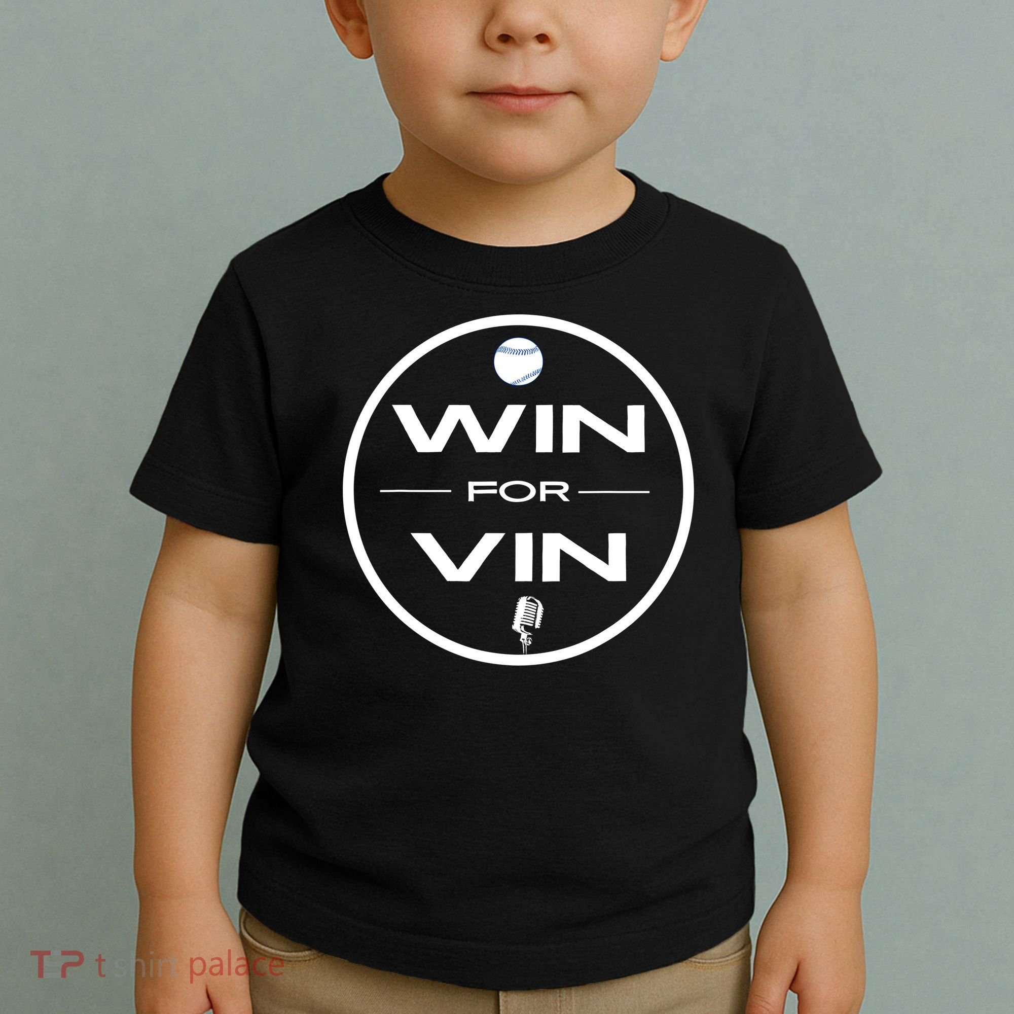Los Angeles Baseball Win For Vin Microphone Toddler T-Shirt
