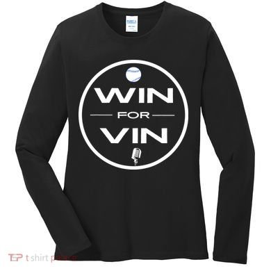 Los Angeles Baseball Win For Vin Microphone Women's Long Sleeve Shirt