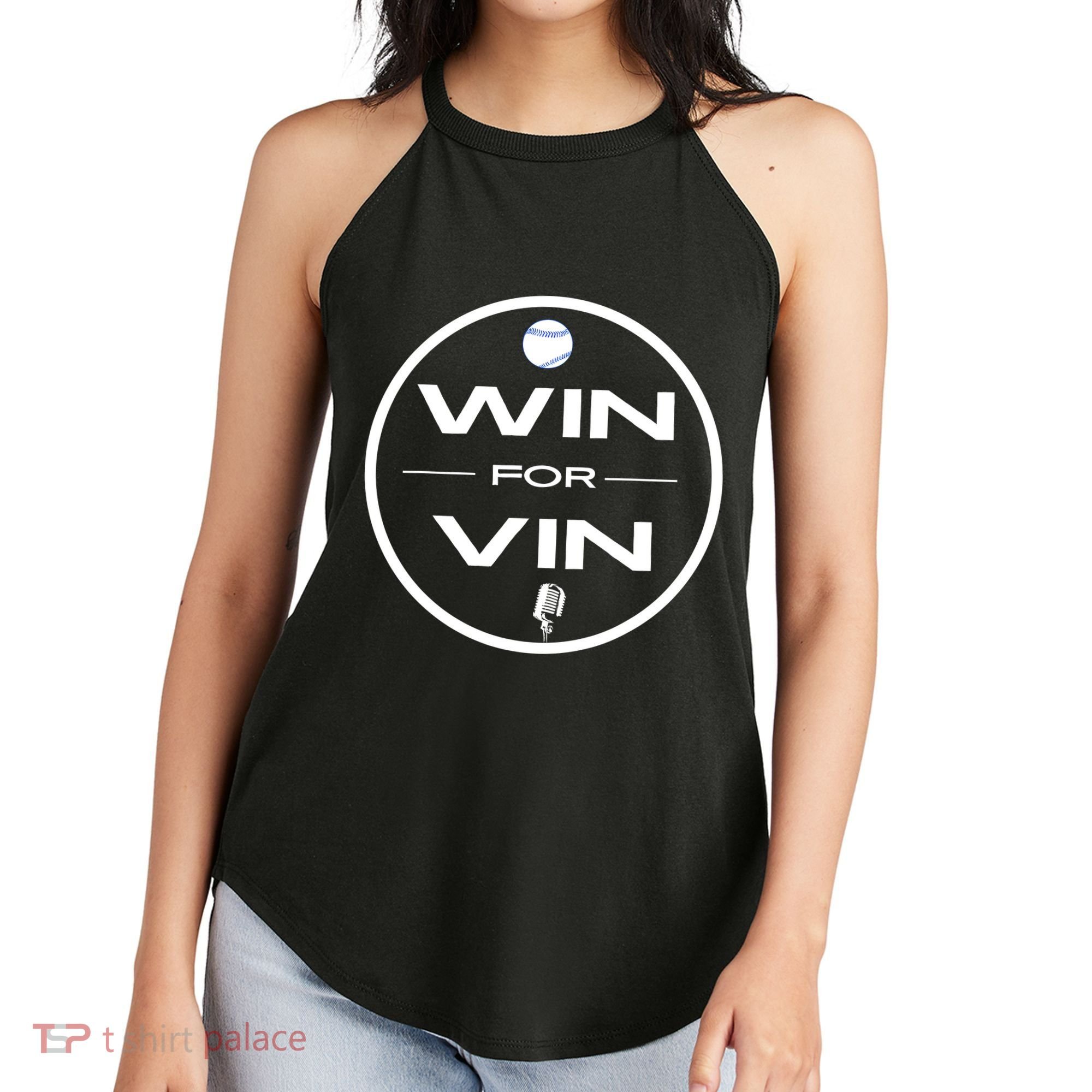 Los Angeles Baseball Win For Vin Microphone Women's Perfect Tri Rocker Tank