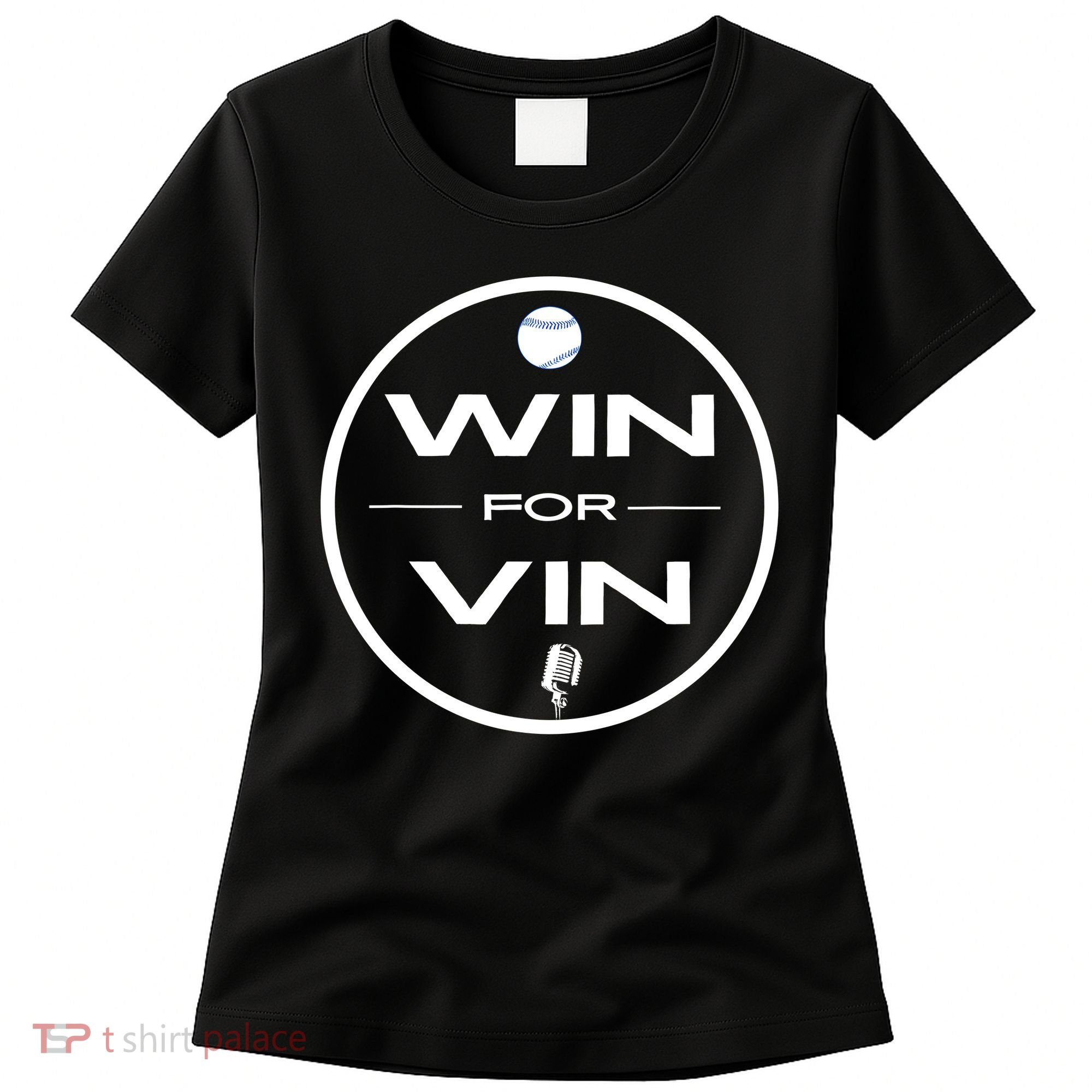 Los Angeles Baseball Win For Vin Microphone Women's T-Shirt
