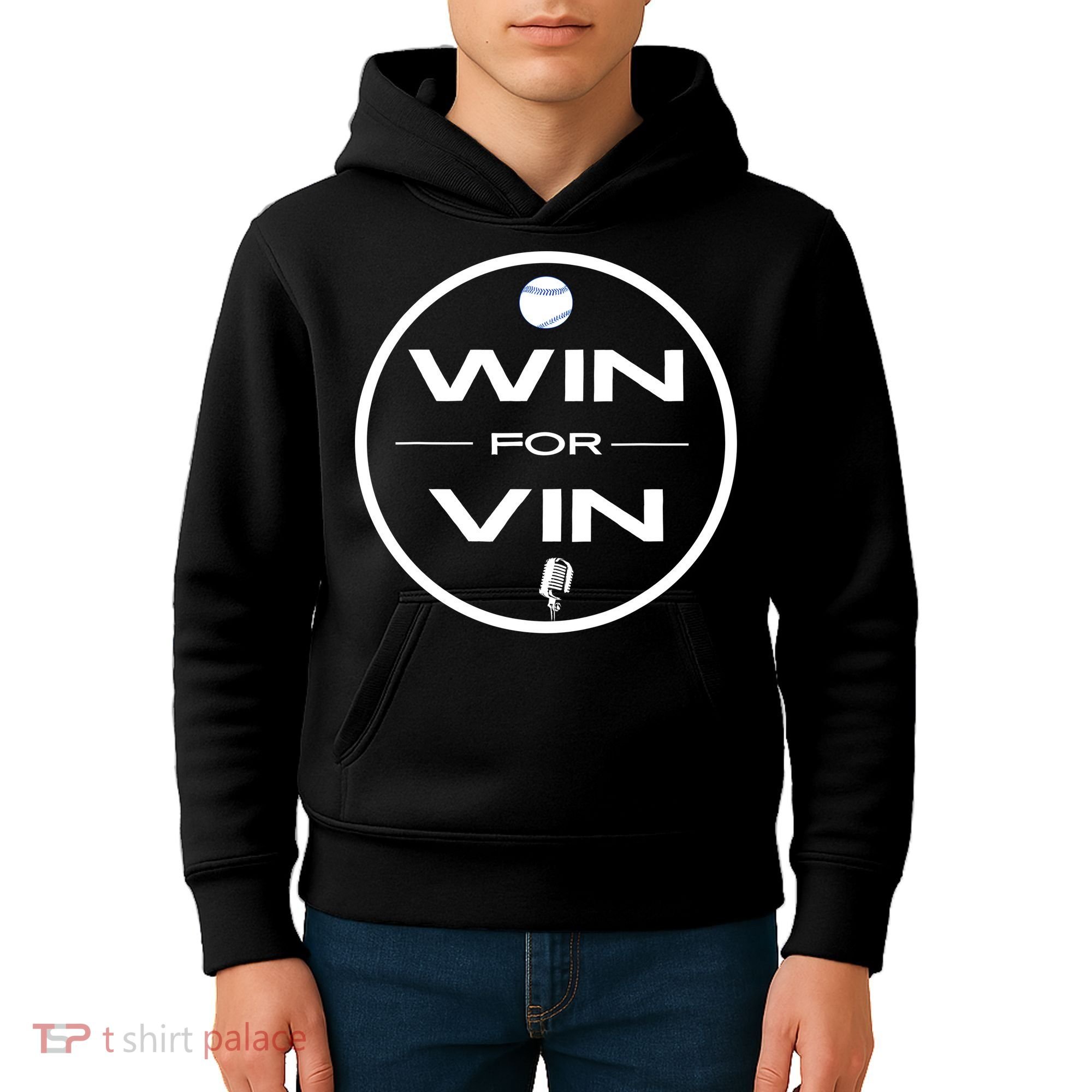 Los Angeles Baseball Win For Vin Microphone Kids Hoodie