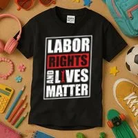 Labor Rights And Lives Matter  Kids T-Shirt thumb 3