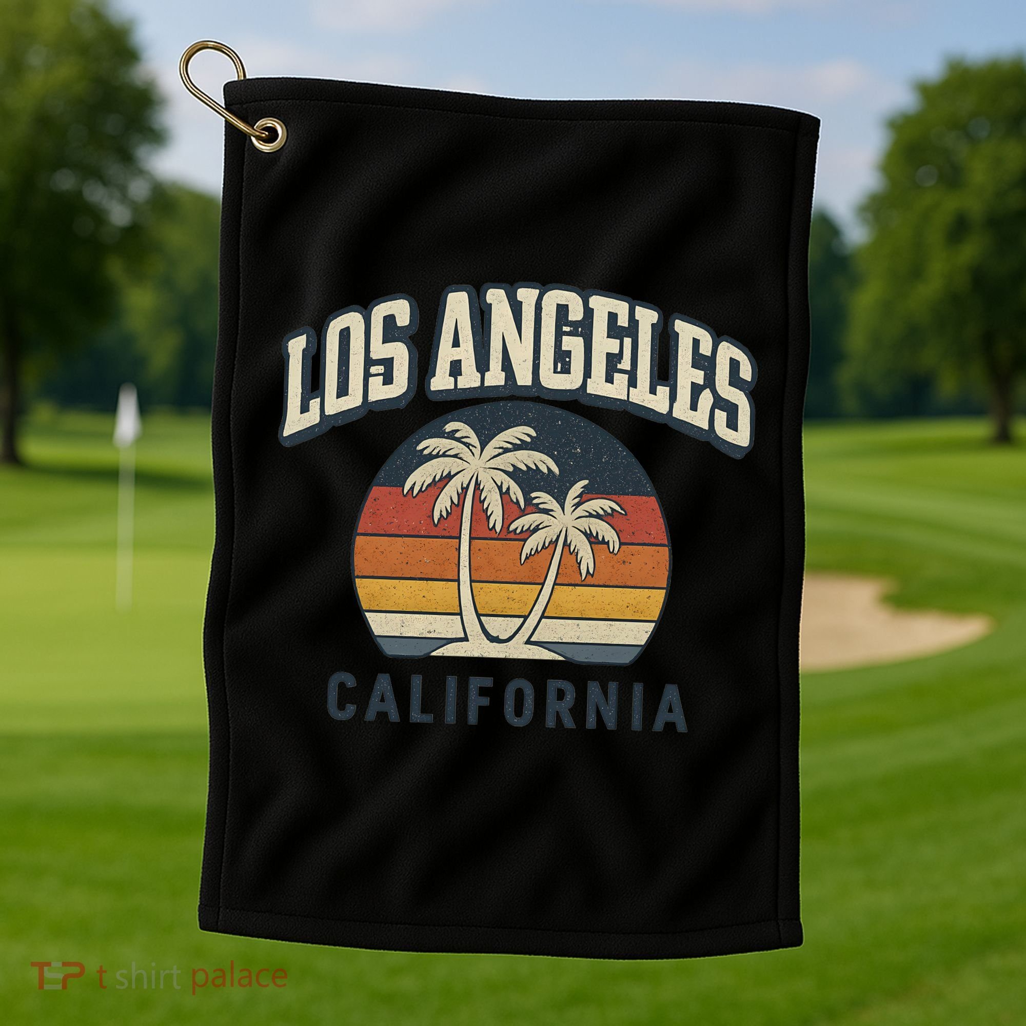 Los Angeles California Retro Golf Towel