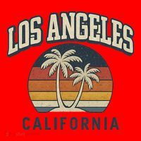 Los Angeles California Retro Santa Hat thumb 1