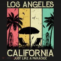 Los Angeles California Just Like A Paradise Retro Women's Hoodie thumb 2