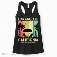 Los Angeles California Just Like A Paradise Retro Women's Tank Top thumb 0