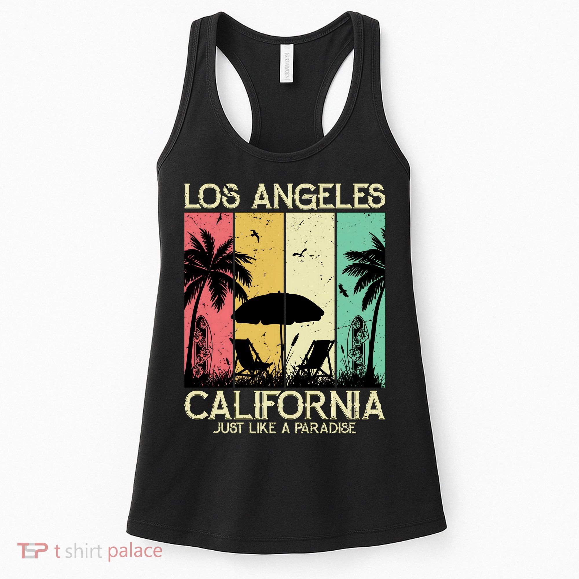 Los Angeles California Just Like A Paradise Retro Women's Tank Top