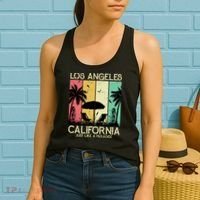 Los Angeles California Just Like A Paradise Retro Women's Tank Top thumb 2