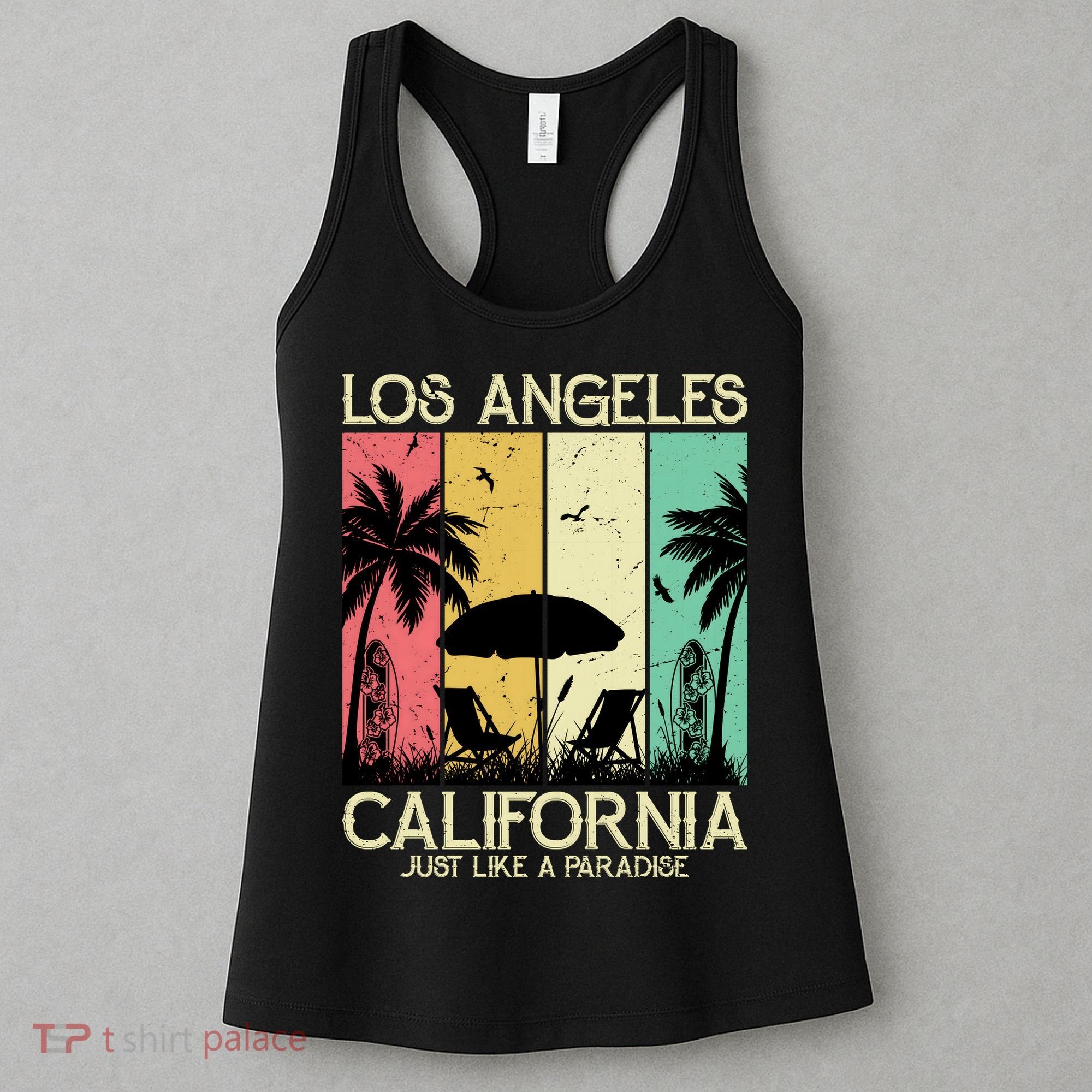 Los Angeles California Just Like A Paradise Retro Women's Tank Top