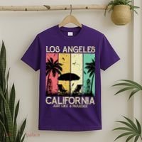 Los Angeles California Just Like A Paradise Retro T-Shirt thumb 2
