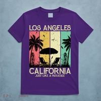 Los Angeles California Just Like A Paradise Retro T-Shirt thumb 5