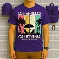 Los Angeles California Just Like A Paradise Retro T-Shirt thumb 6