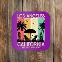 Los Angeles California Just Like A Paradise Retro Coaster thumb 0