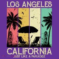 Los Angeles California Just Like A Paradise Retro Mousepad thumb 1