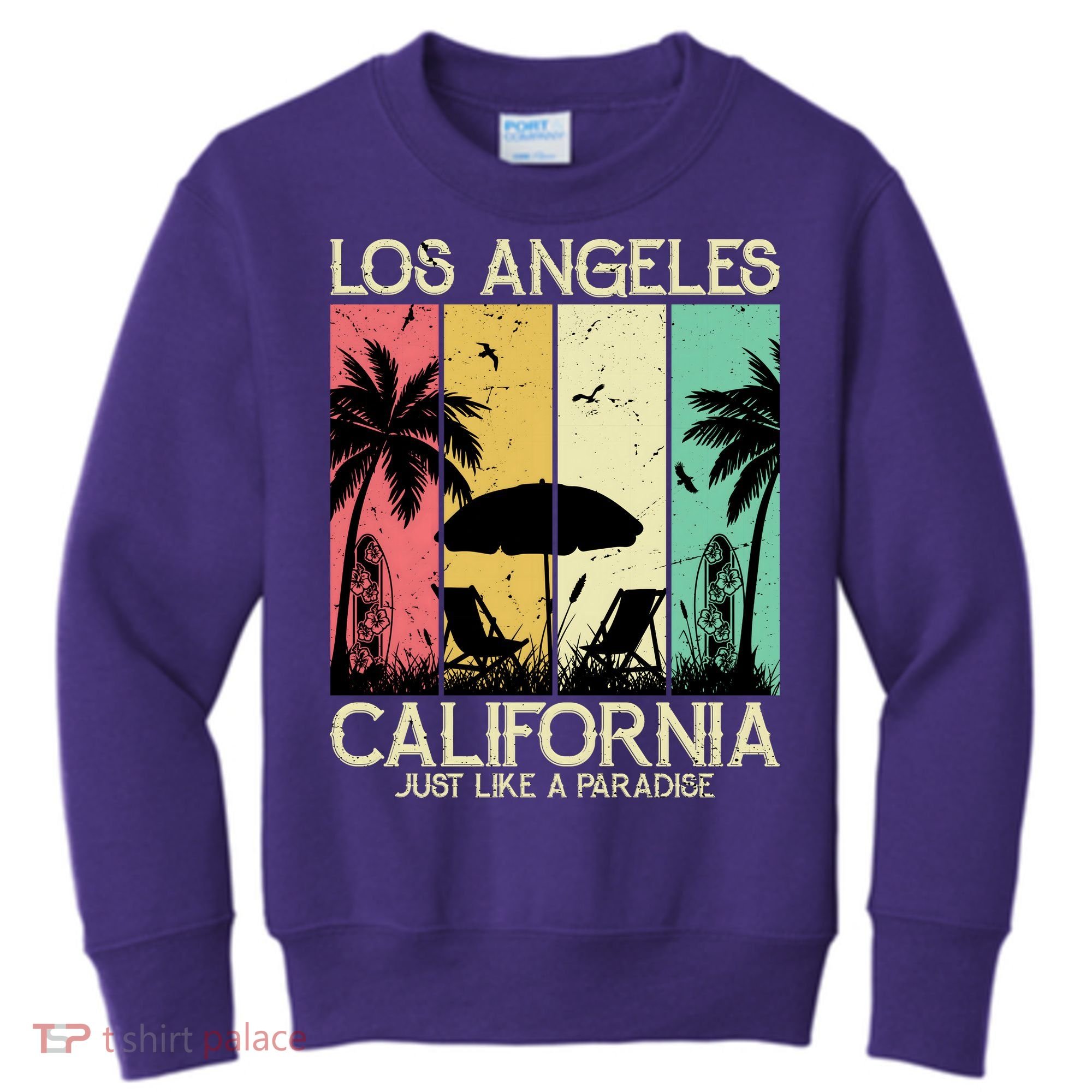 Los Angeles California Just Like A Paradise Retro Kids Sweatshirt