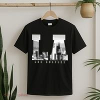 Los Angeles California La Skyline Pride Black White Vintage T-Shirt thumb 2