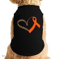 Leukemia Awareness Cancer Leopard Print Heart Orange Ribbon Gift Doggie Tank thumb 0