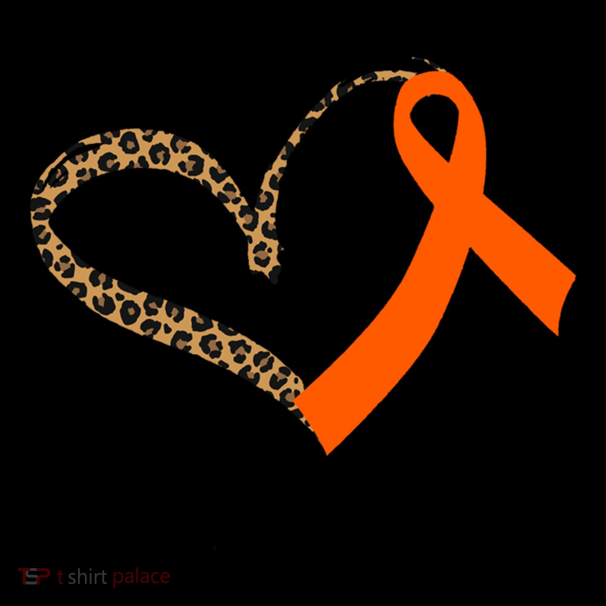 Leukemia Awareness Cancer Leopard Print Heart Orange Ribbon Gift Coffee Mug