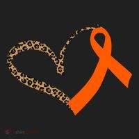 Leukemia Awareness Cancer Leopard Print Heart Orange Ribbon Gift Beanie thumb 2