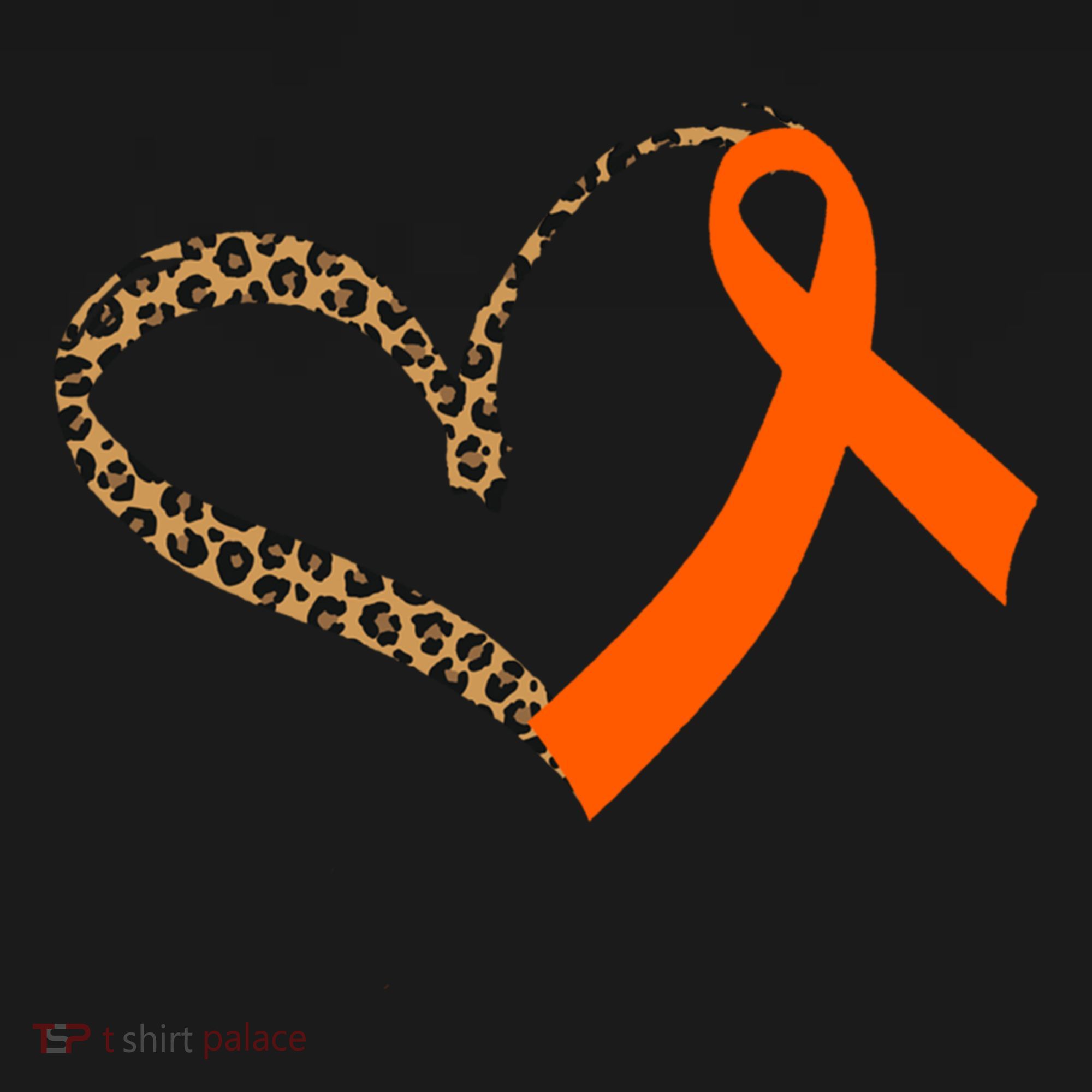 Leukemia Awareness Cancer Leopard Print Heart Orange Ribbon Gift Women's Hoodie