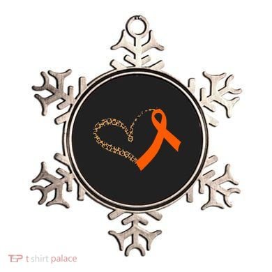 Leukemia Awareness Cancer Leopard Print Heart Orange Ribbon Gift Ornament
