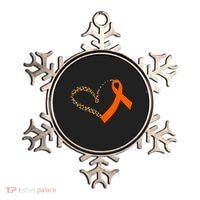 Leukemia Awareness Cancer Leopard Print Heart Orange Ribbon Gift Ornament thumb 0