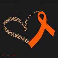 Leukemia Awareness Cancer Leopard Print Heart Orange Ribbon Gift Ornament thumb 1