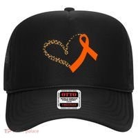 Leukemia Awareness Cancer Leopard Print Heart Orange Ribbon Gift Hat thumb 0