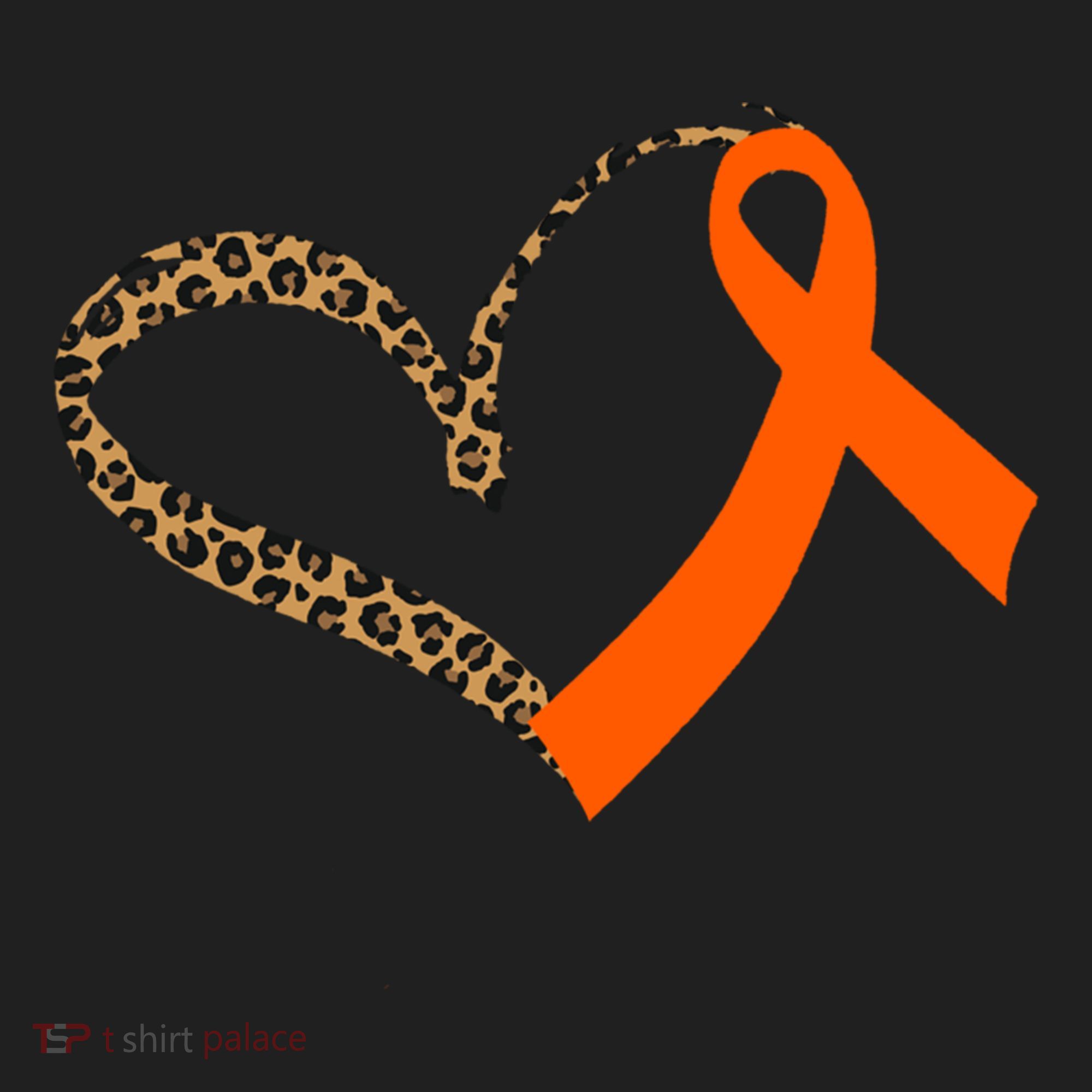 Leukemia Awareness Cancer Leopard Print Heart Orange Ribbon Gift Hat