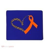 Leukemia Awareness Cancer Leopard Print Heart Orange Ribbon Gift Mousepad thumb 0