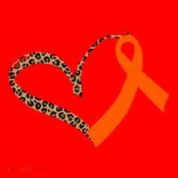 Leukemia Awareness Cancer Leopard Print Heart Orange Ribbon Gift Santa Hat thumb 1