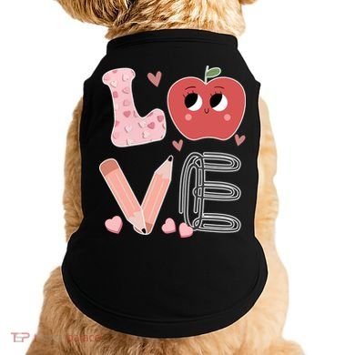 Love Apple Cute Teacher Gift Doggie Tank