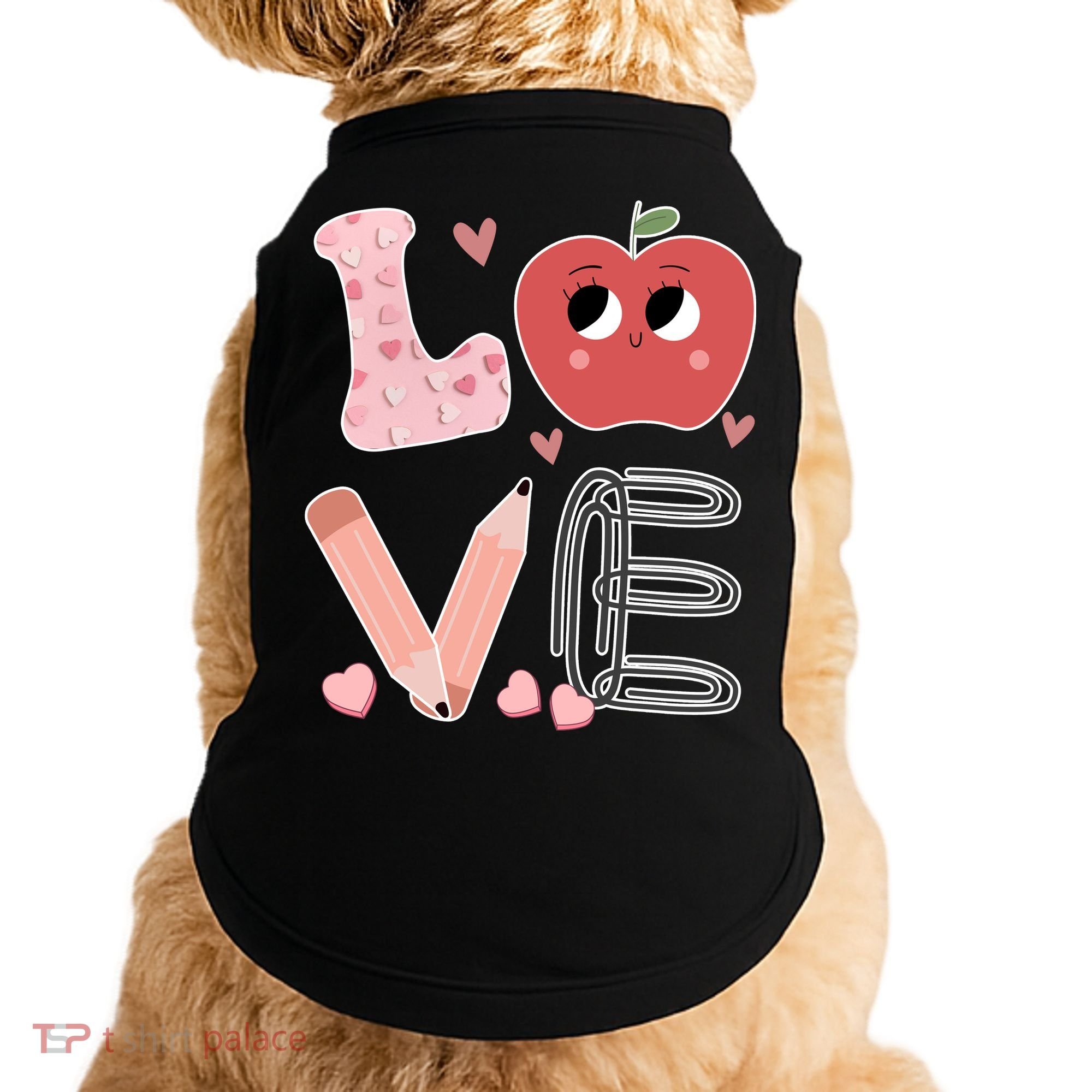 Love Apple Cute Teacher Gift Doggie Tank