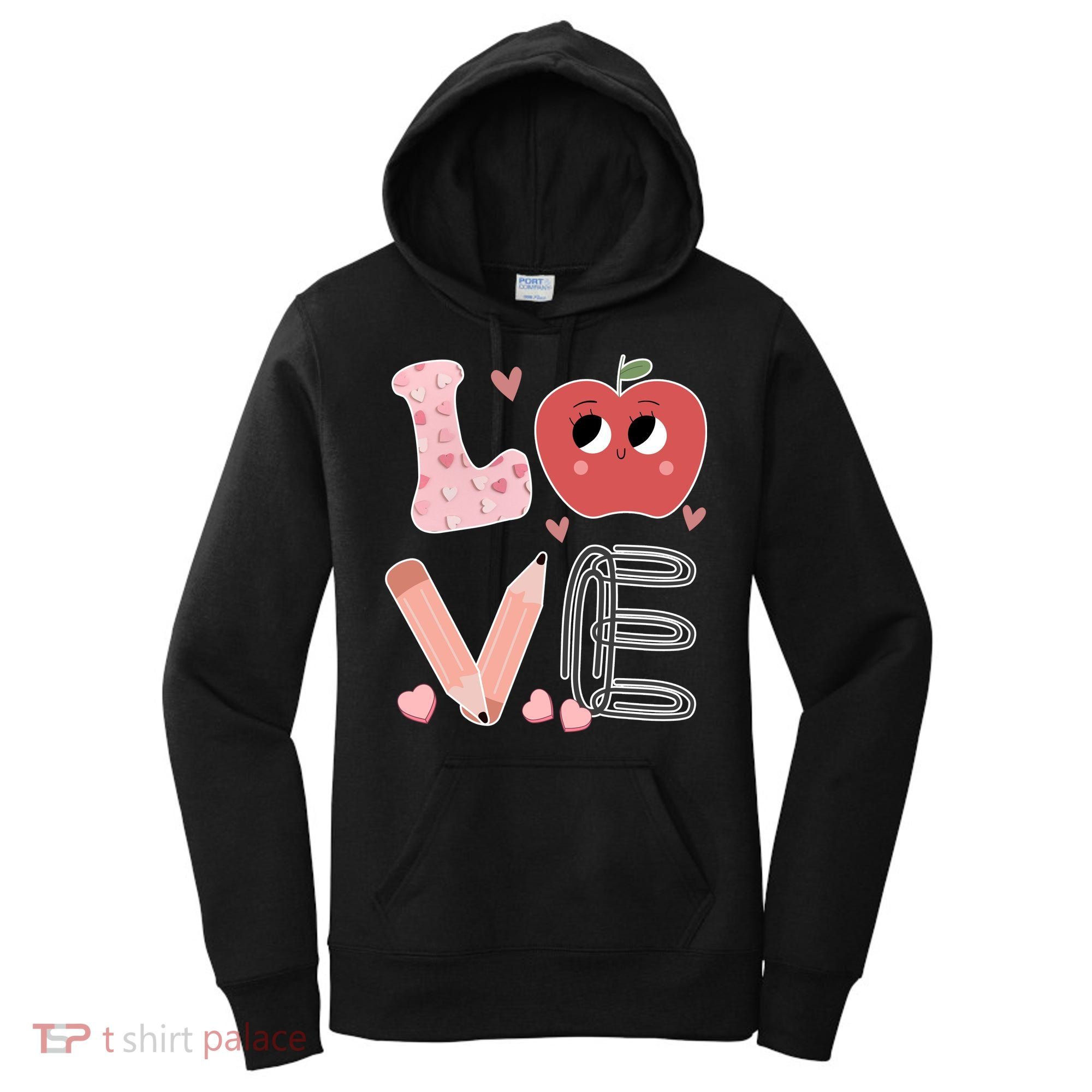 Love Apple Cute Teacher Gift Women's Hoodie