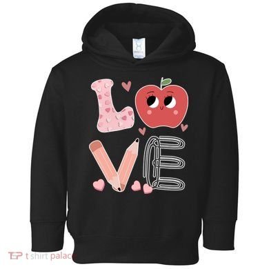 Love Apple Cute Teacher Gift Toddler Hoodie