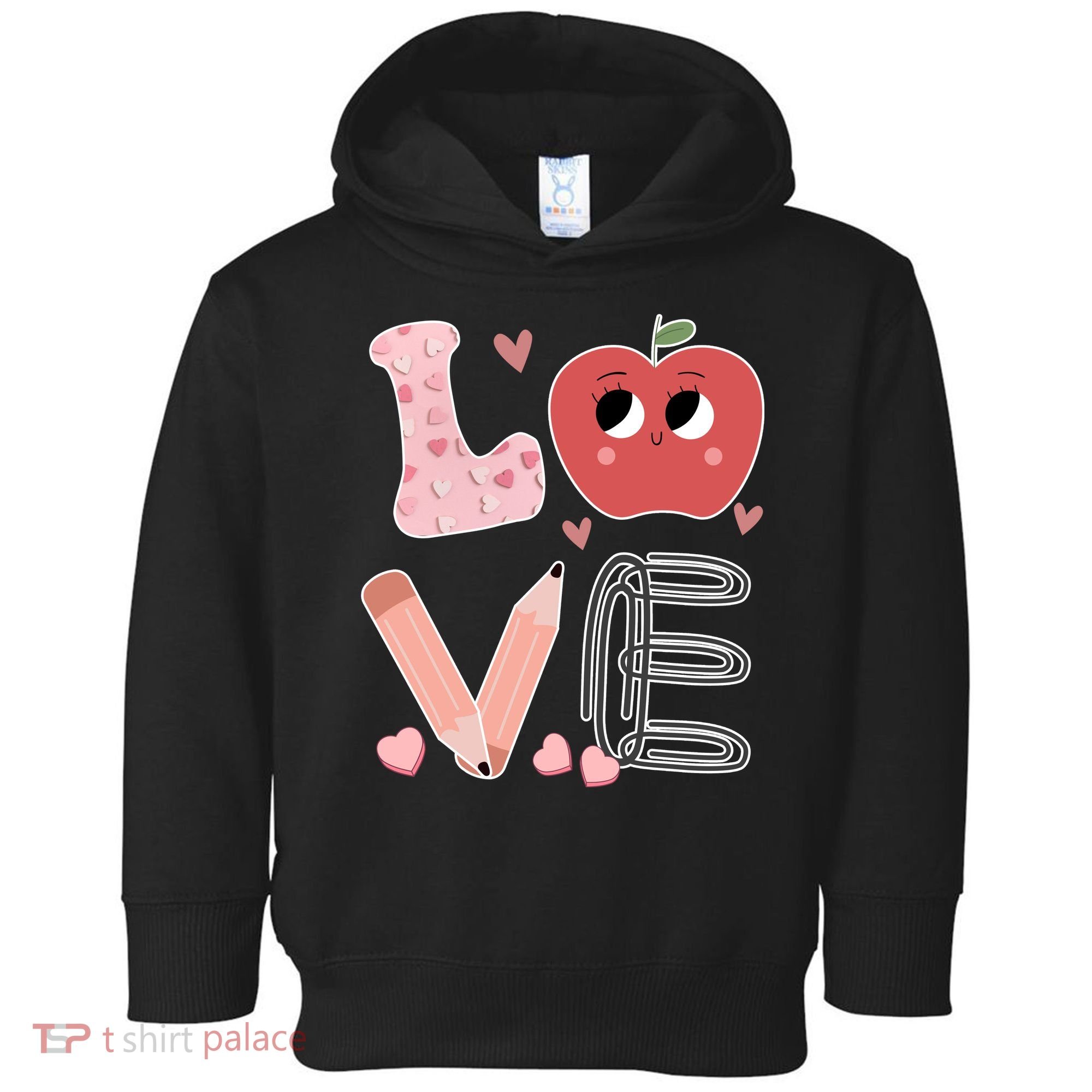 Love Apple Cute Teacher Gift Toddler Hoodie