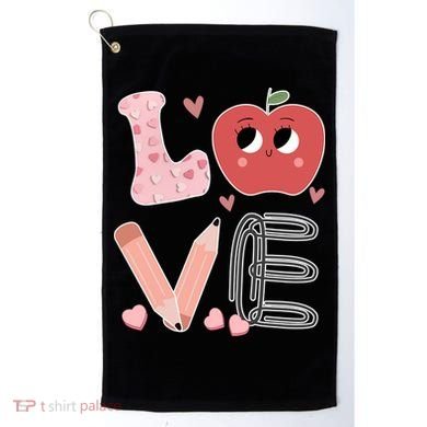 Love Apple Cute Teacher Gift Golf Towel